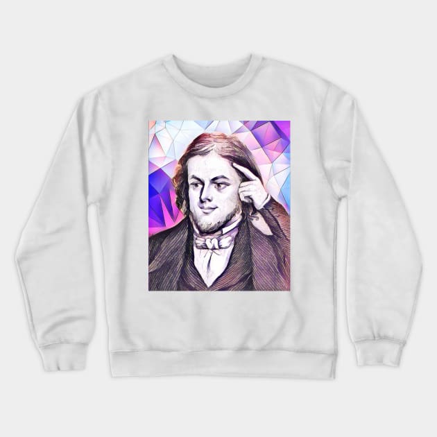 Rufus Wilmot Griswold Pink Portrait | Rufus Wilmot Griswold Artwork 8 Crewneck Sweatshirt by JustLit